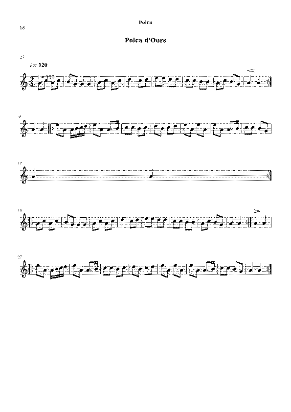 Partitura Polca D'ours