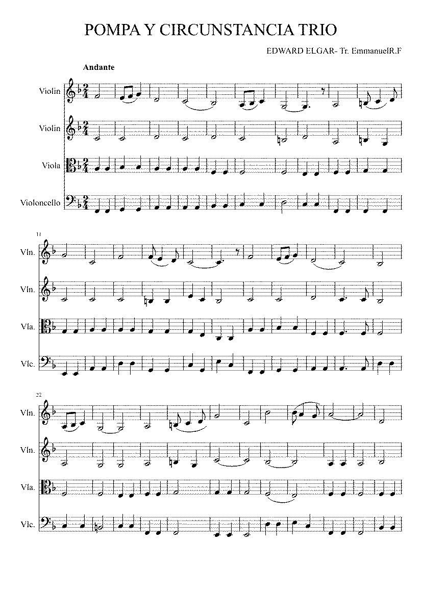 Partitura Pompa y Circunstancia