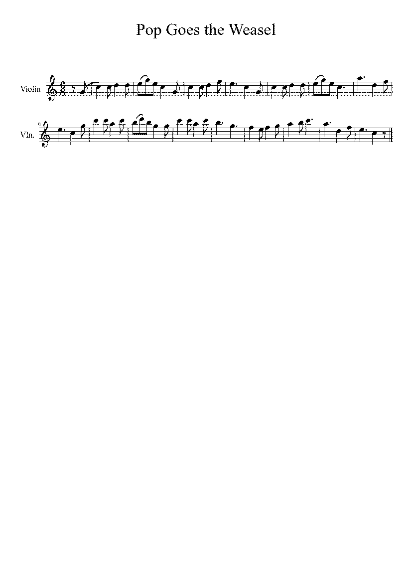 Partitura Pop Goes The Weasel