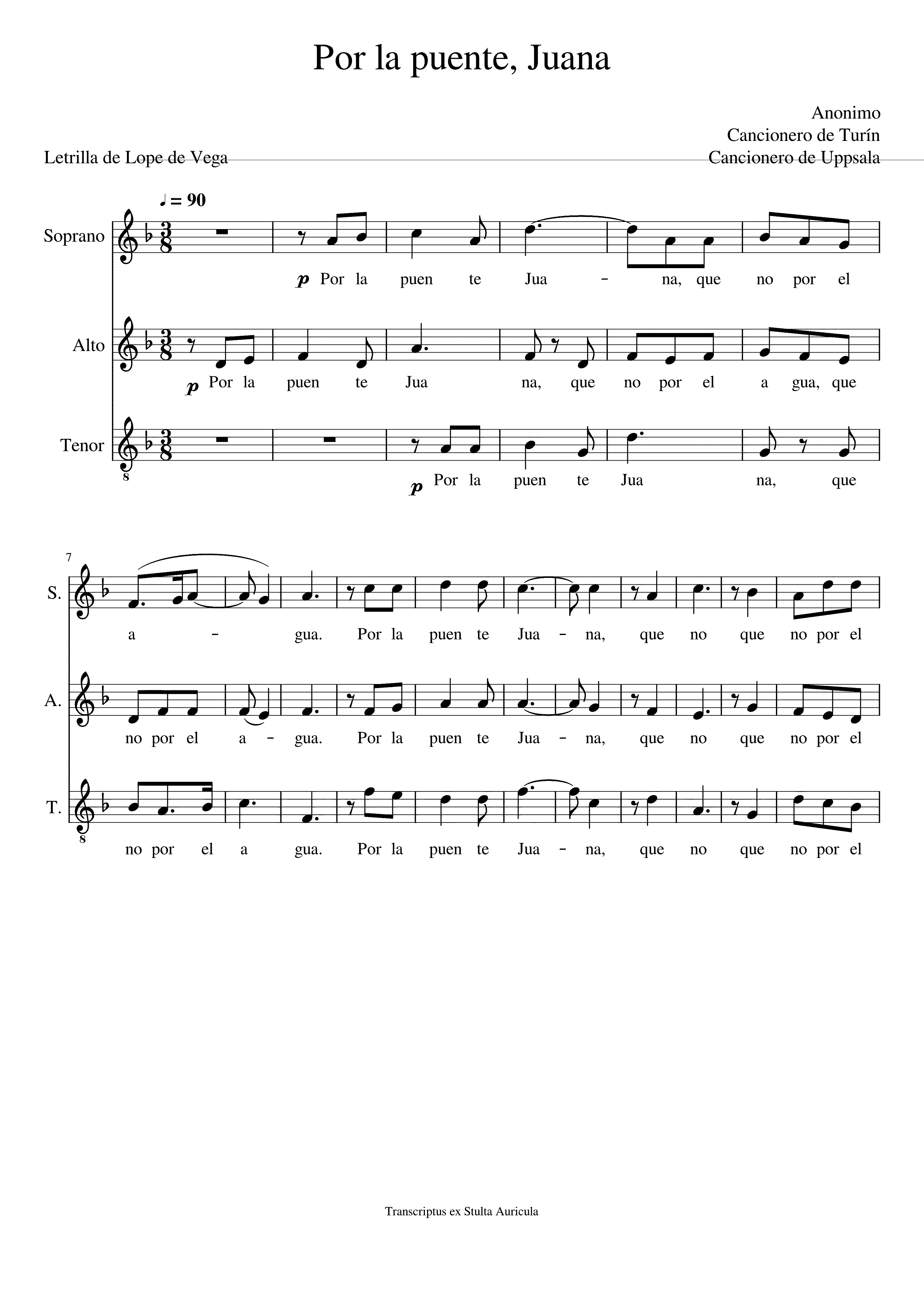 Partitura Por La Puente Juana