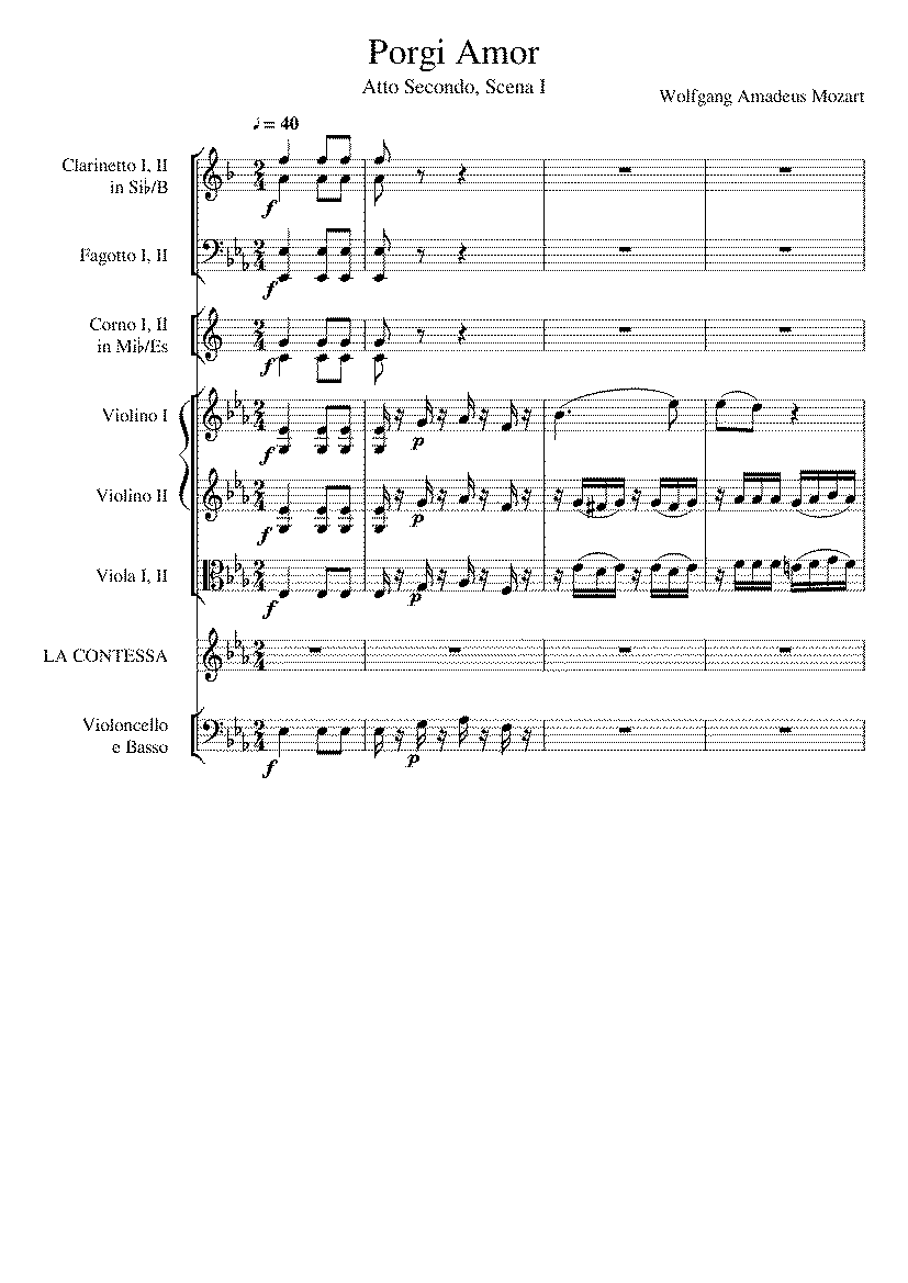 Partitura Porgi Amor