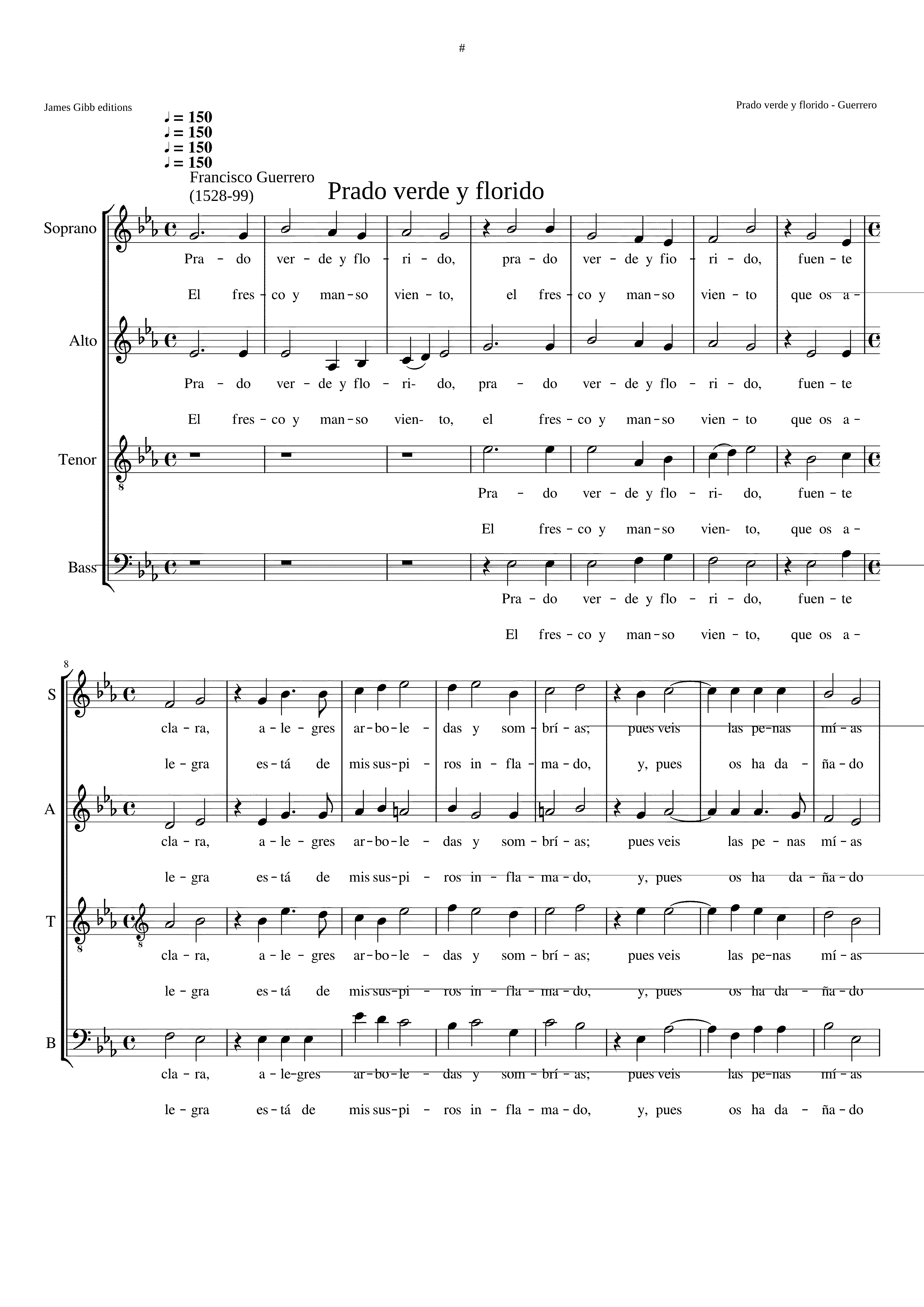 Partitura Prado Verde y Florido