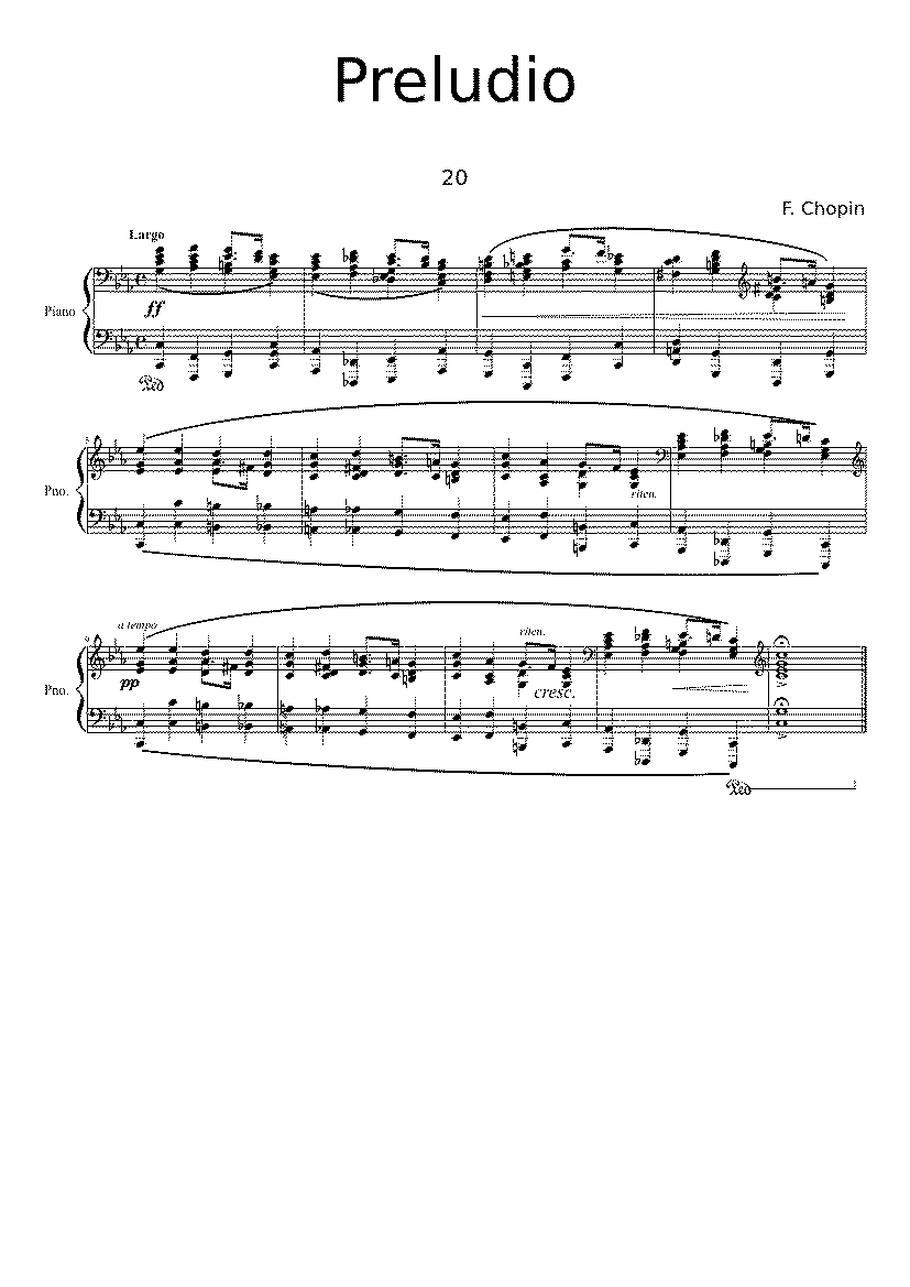 Partitura Preludio 20 Chopin