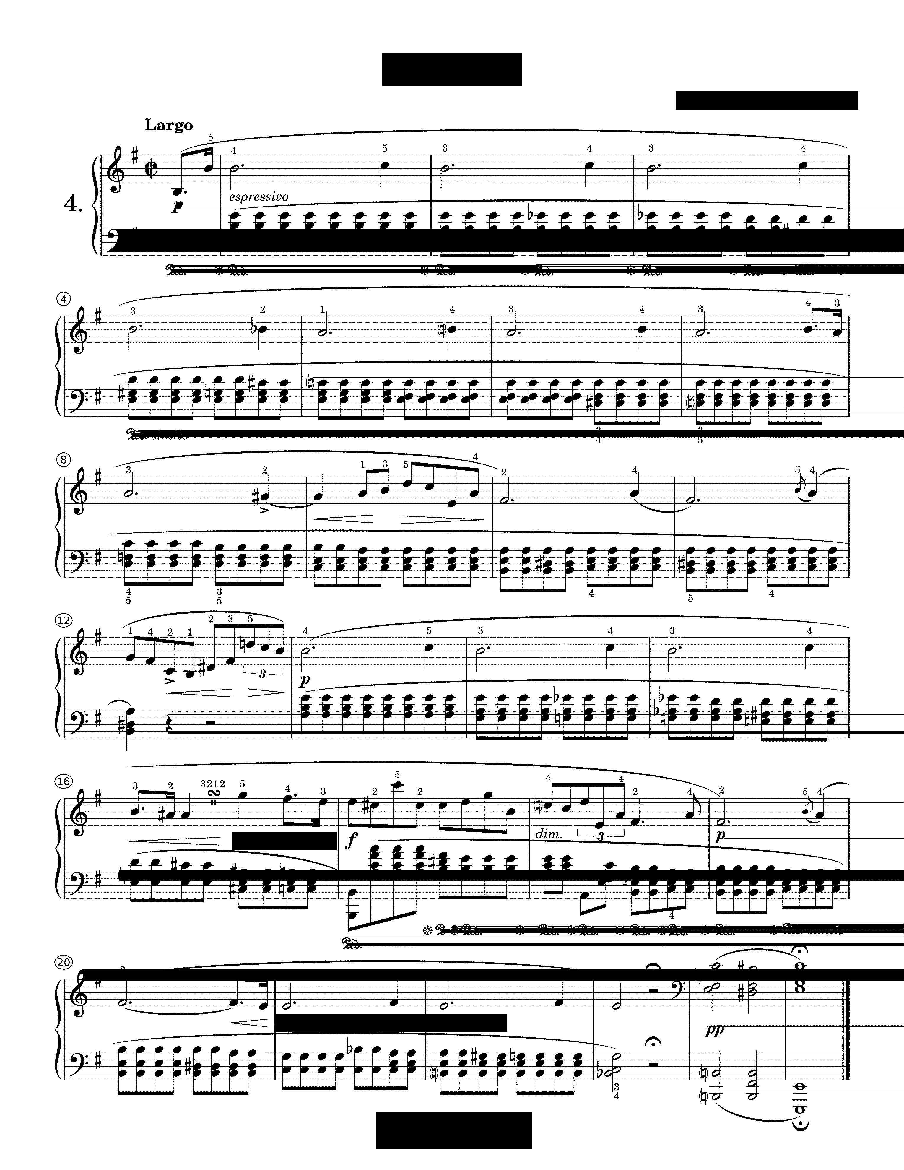 Partitura Preludio en Mi Menor Chopin