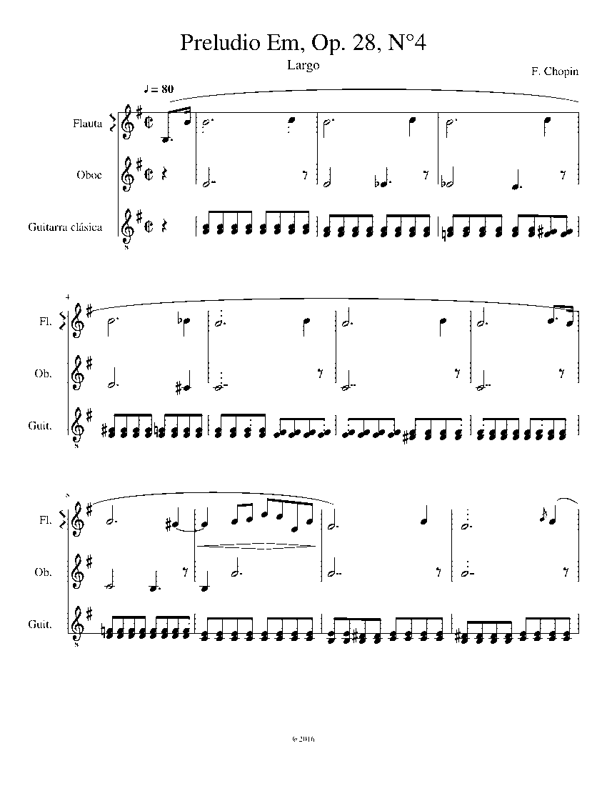Partitura Preludio Op 28 N 4