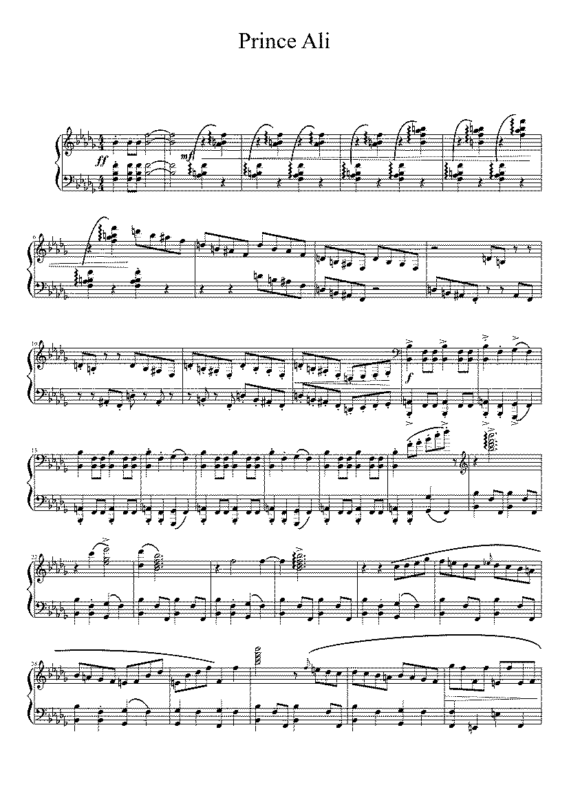 Partitura Prince Ali