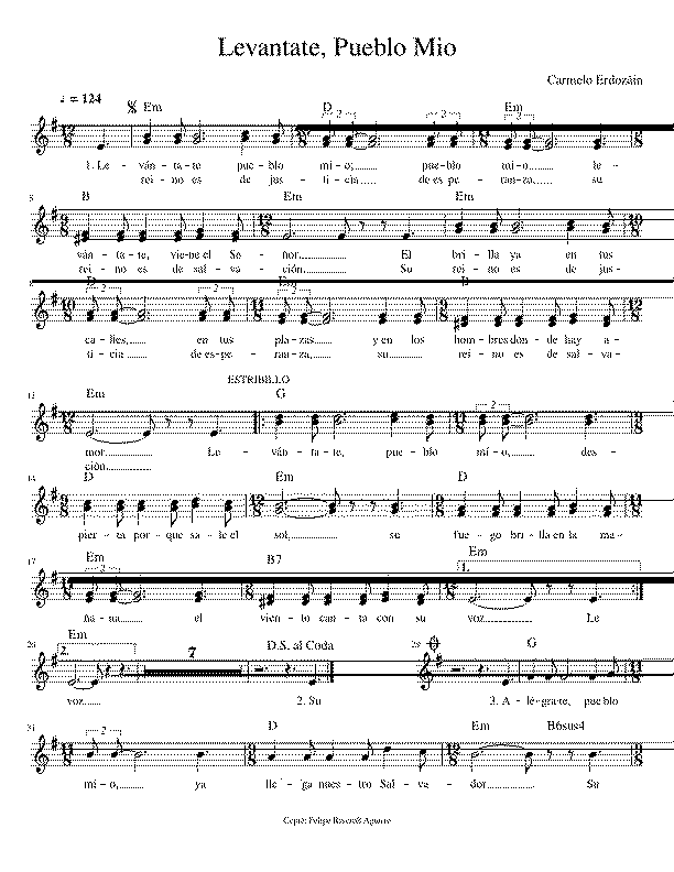 Partitura Pueblo Mio