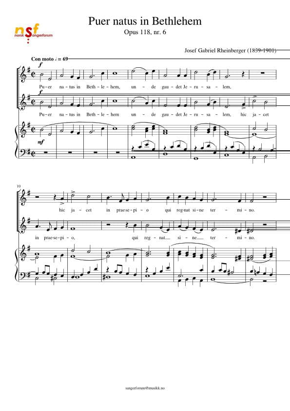 Partitura Puer Natus