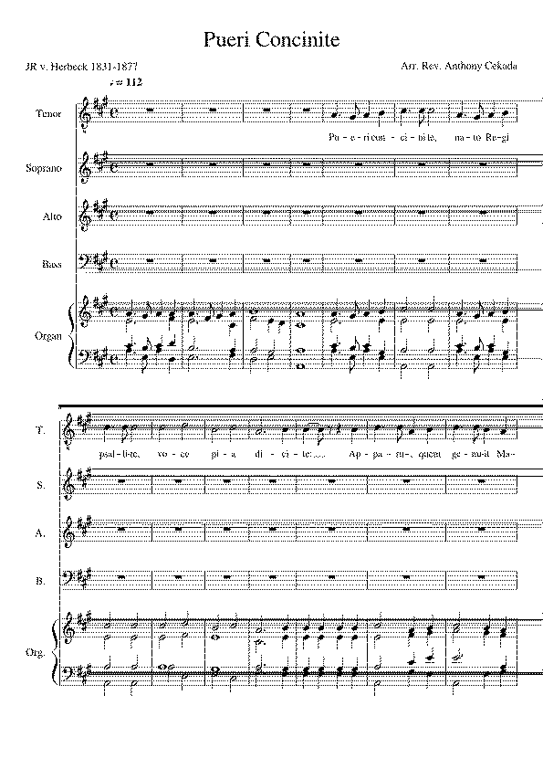Partitura Pueri Concinite