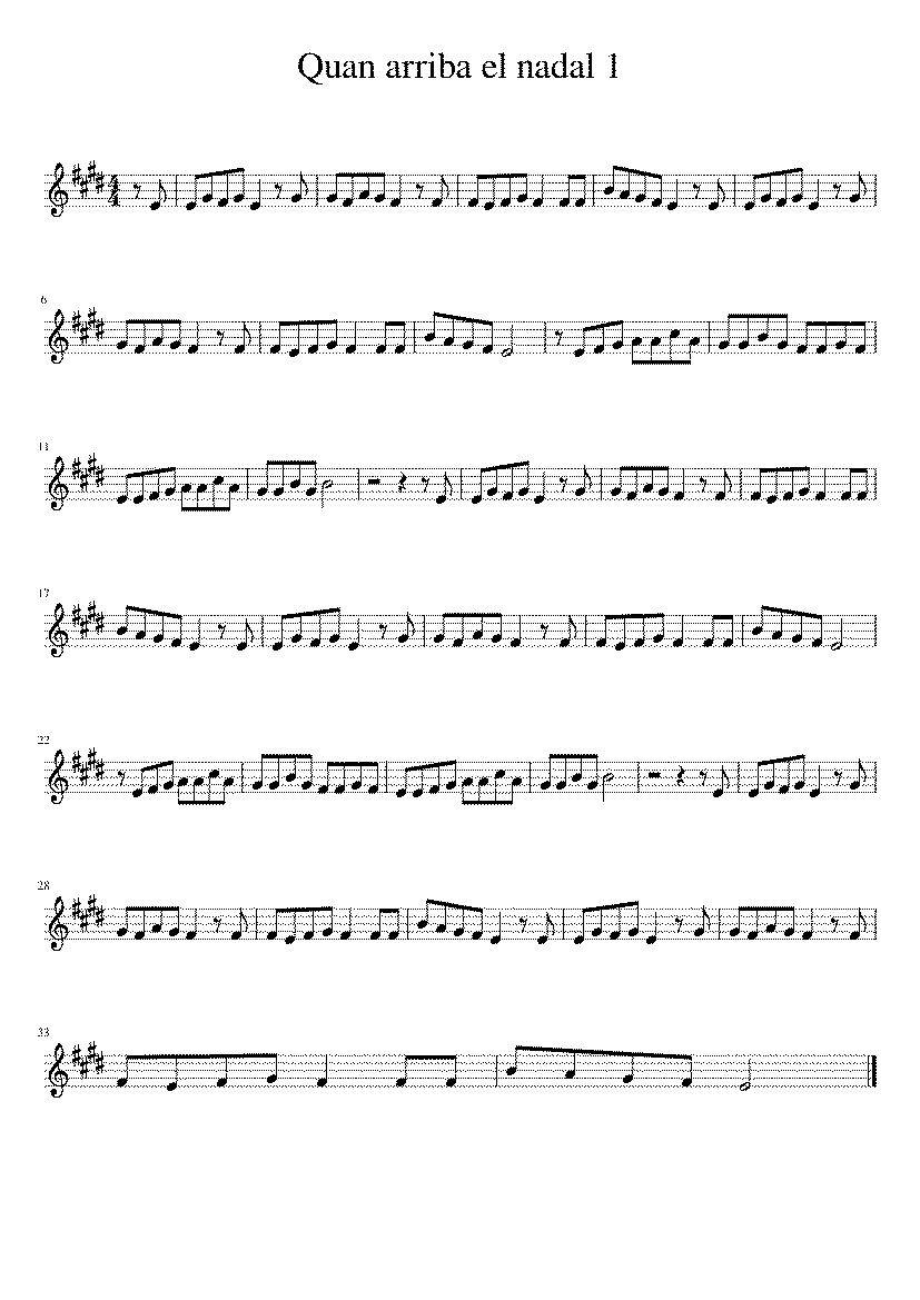 Partitura Quan Arriba El Nadal