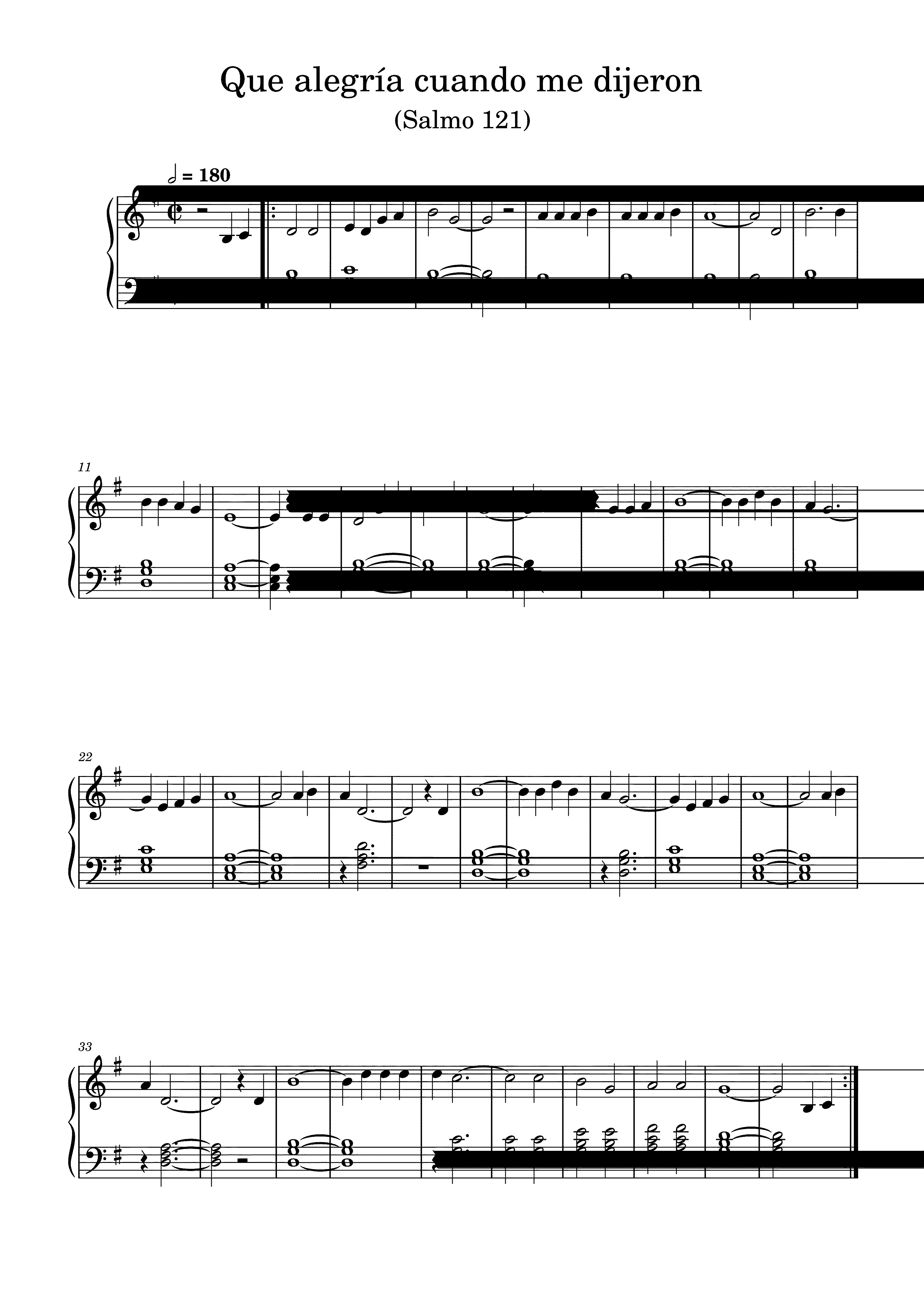 Partitura Que Alegria Cuando Me Dijeron