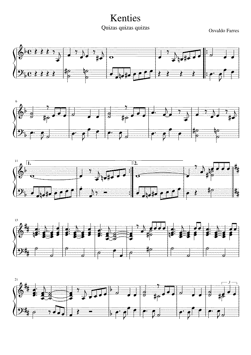 Partitura Quizas Quizas Quizas
