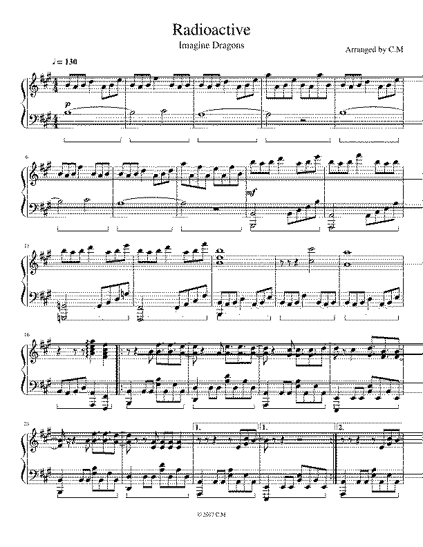 Partitura Radioactive Imagine Dragons