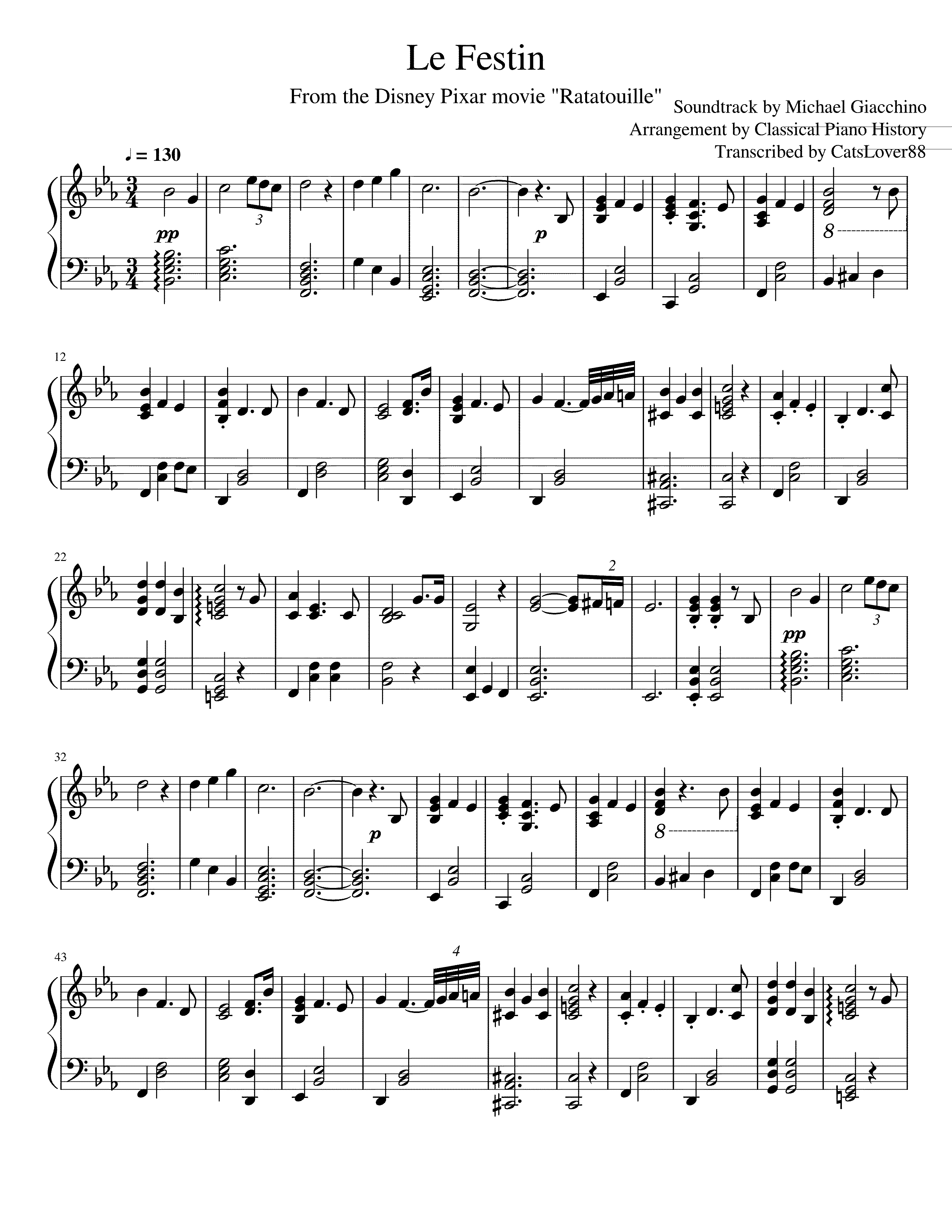 Partitura Ratatouille