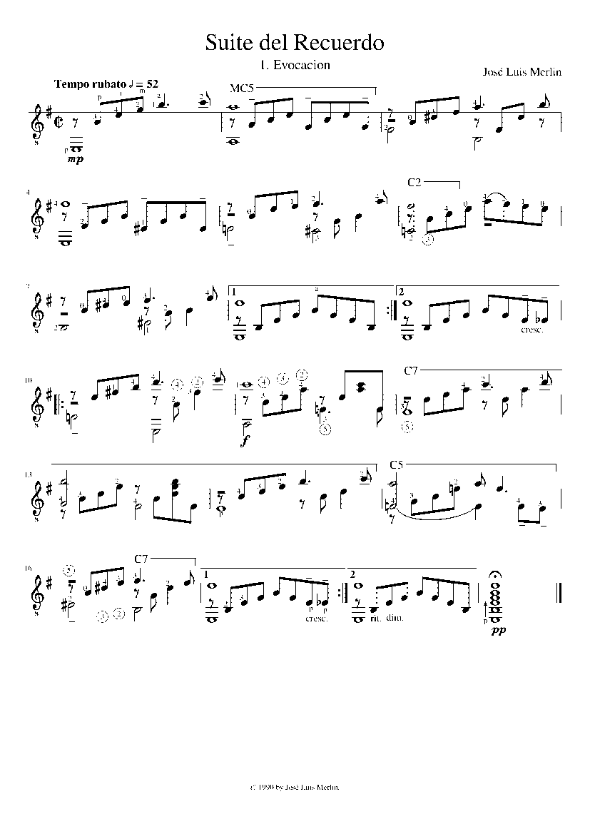 Partitura Recuerdo