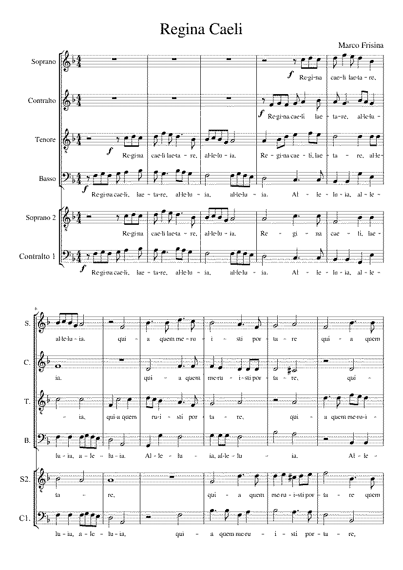 Partitura Regina Caeli