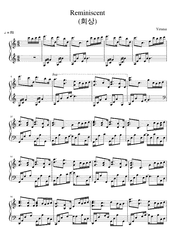 Partitura Reminiscent Yiruma