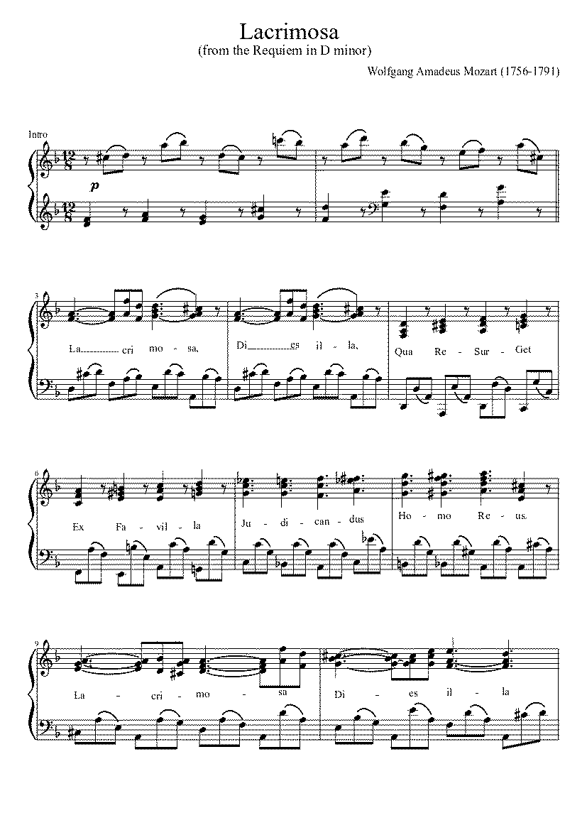 Partitura Requiem Mozart