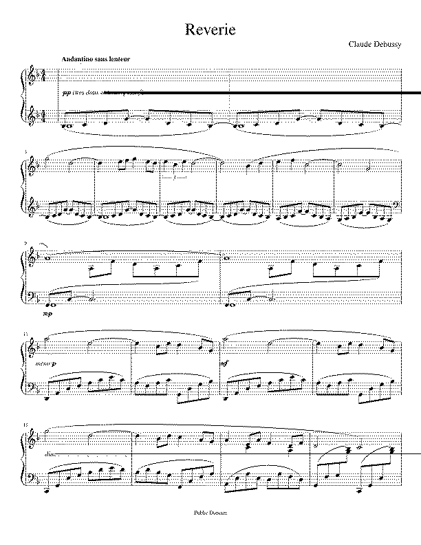 Partitura Reverie Debussy