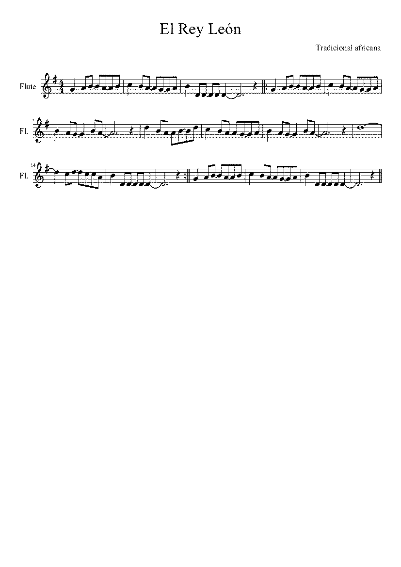 Partitura Rey Leon