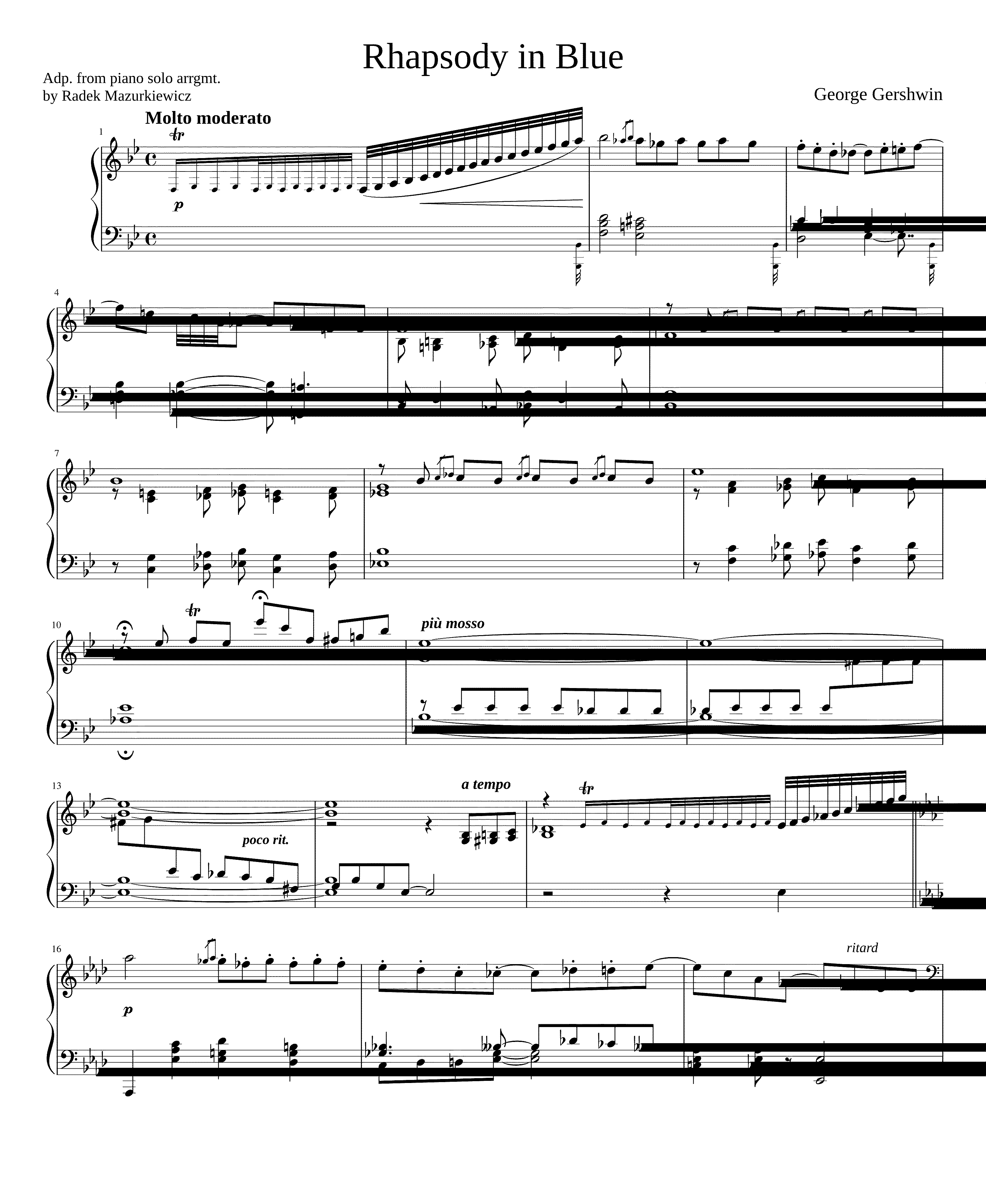 Partitura Rhapsody In Blue