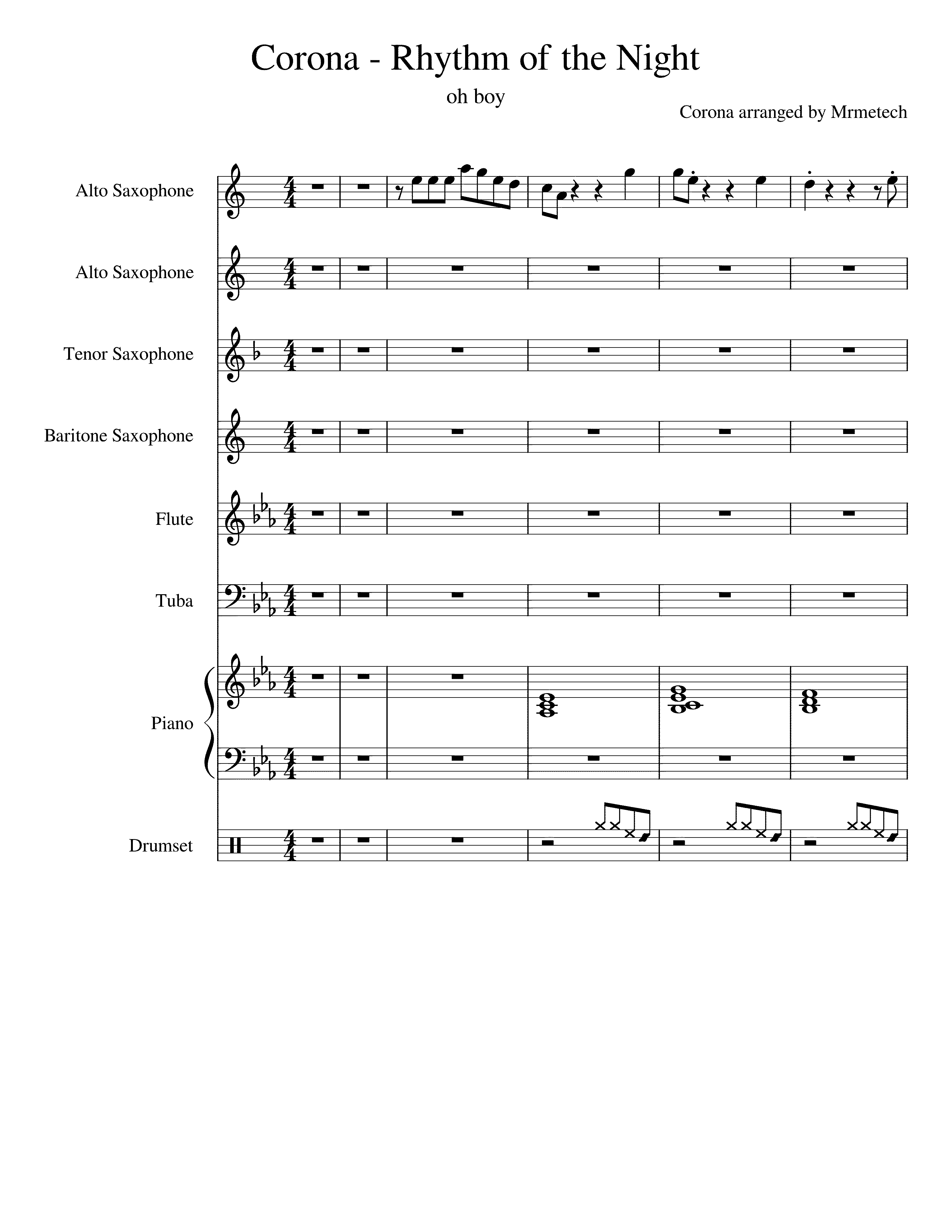 Partitura Rhythm of The Night
