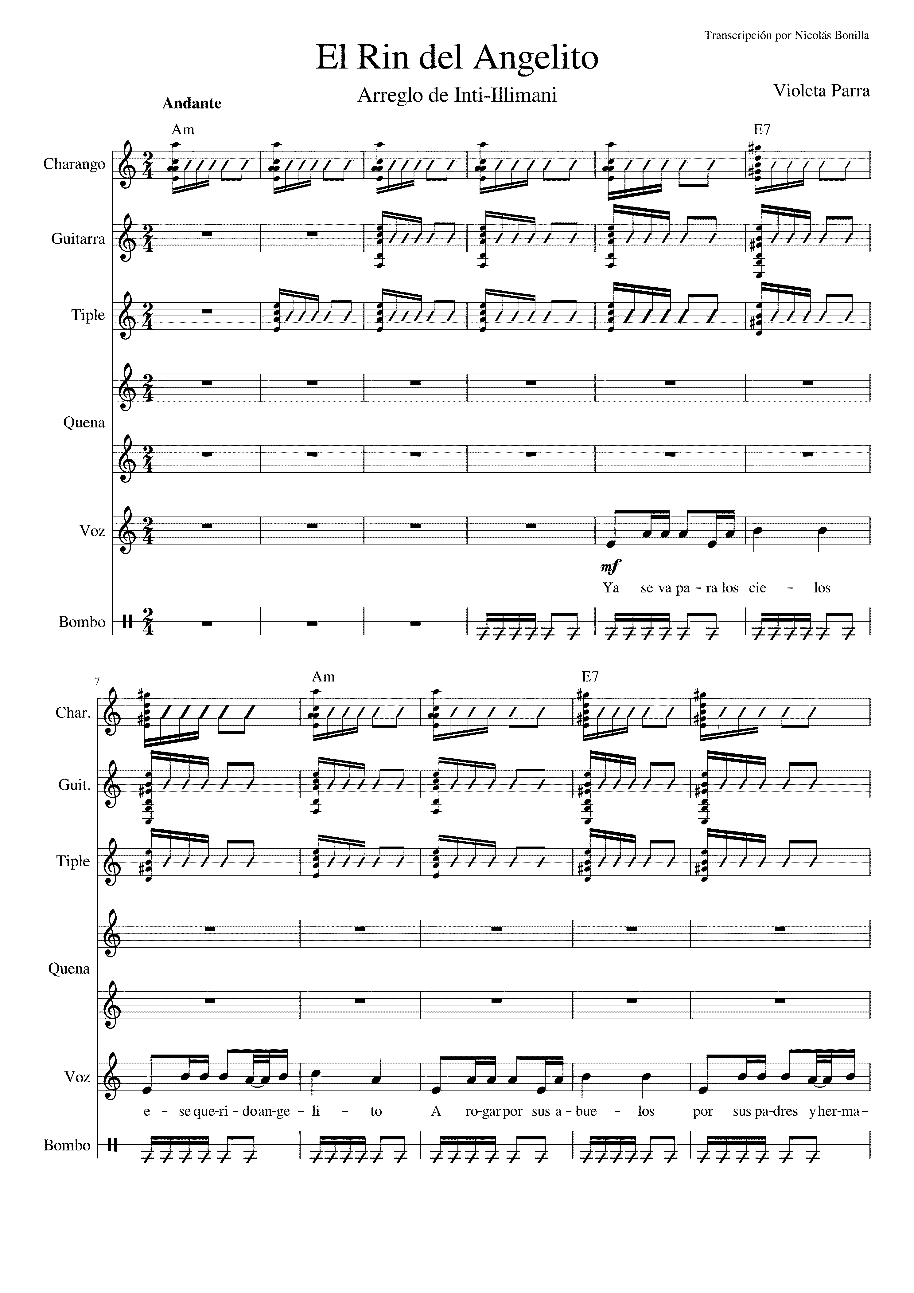 Partitura Rin del Angelito