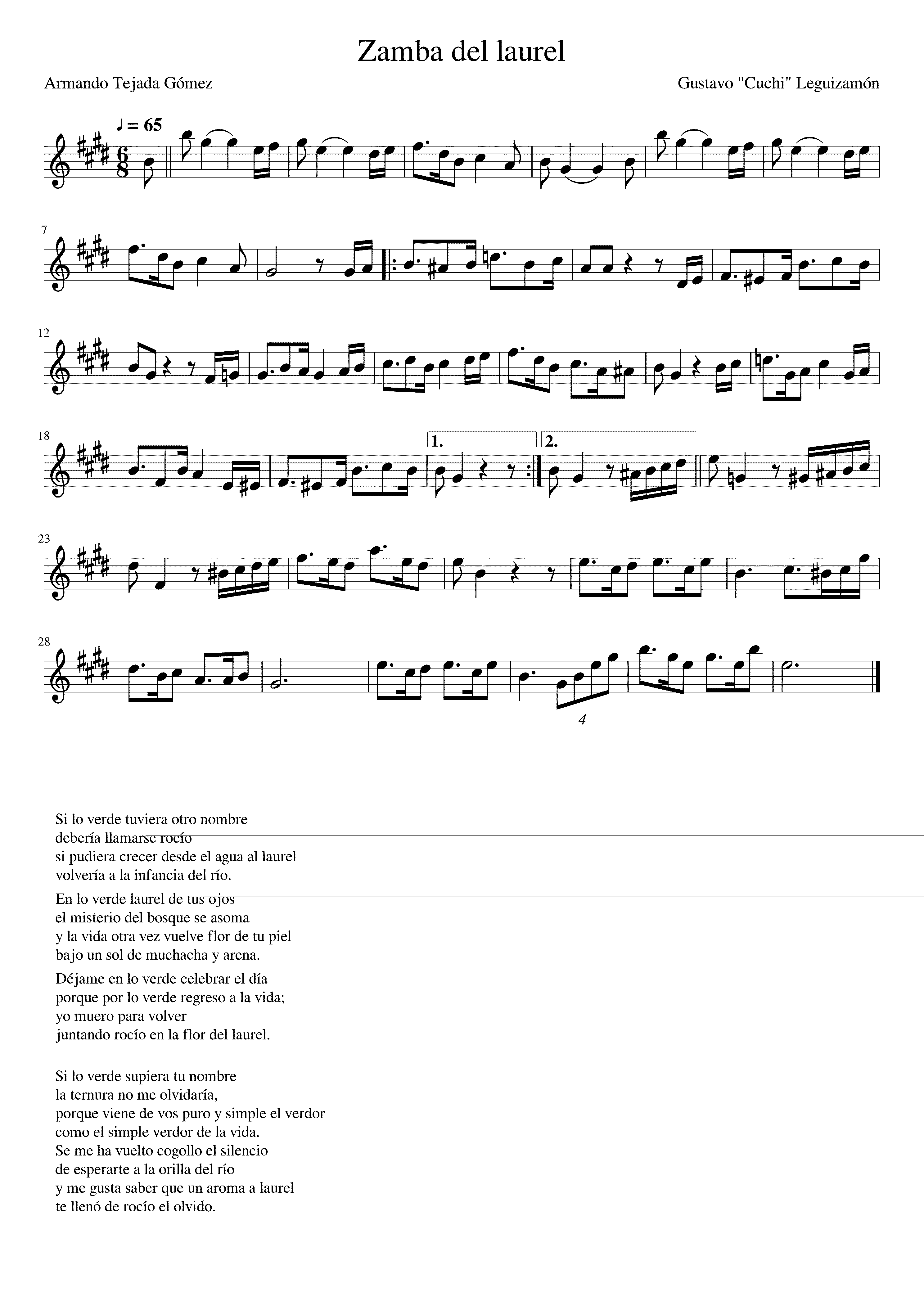 Partitura Rio Verde