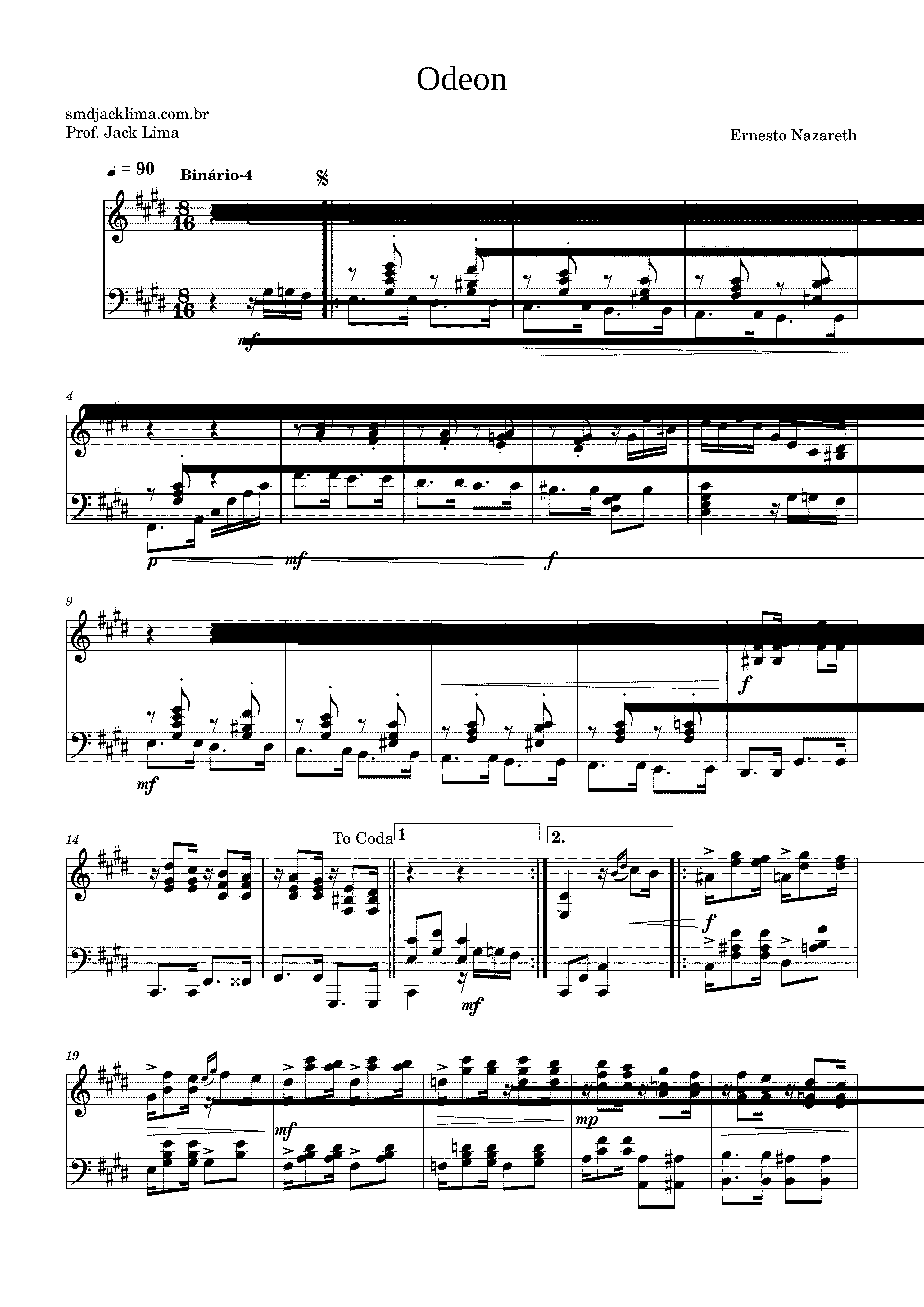 Partitura Ritmo Binario