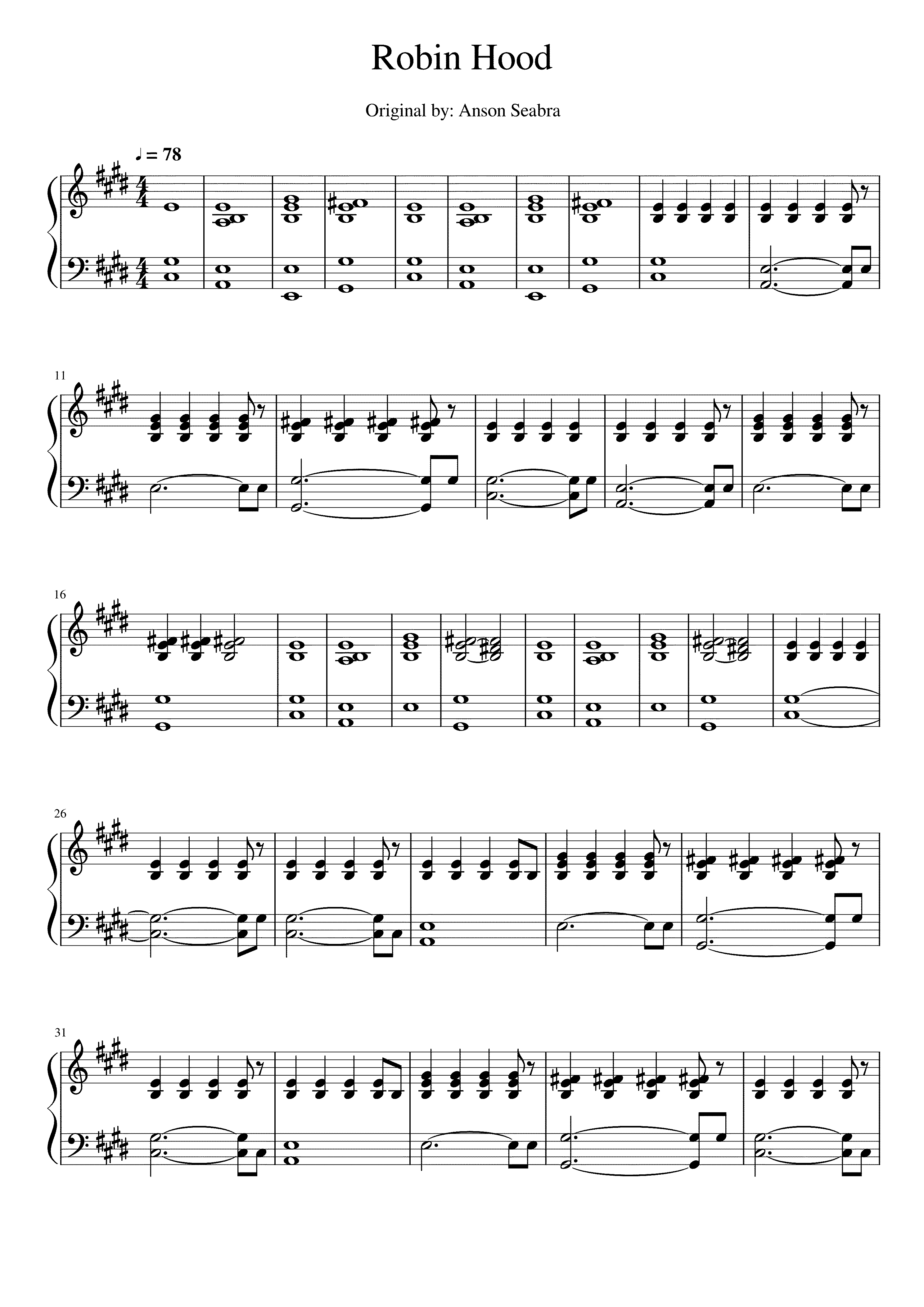 Partitura Robin Hood