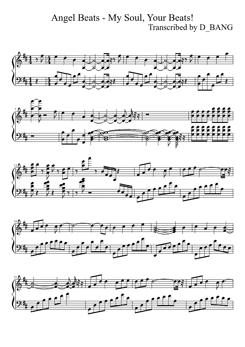 Partitura Rock My Soul