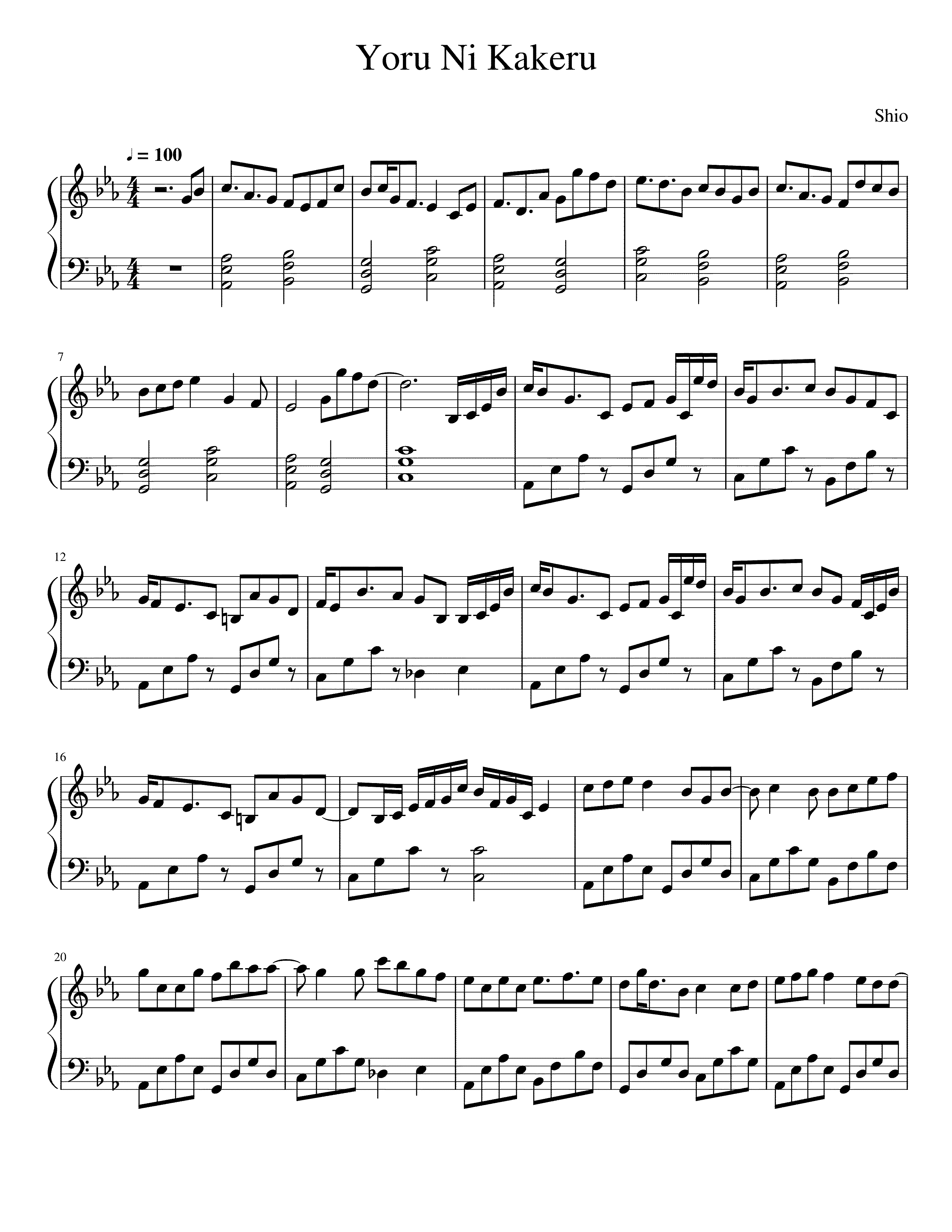 Partitura Rock The Night