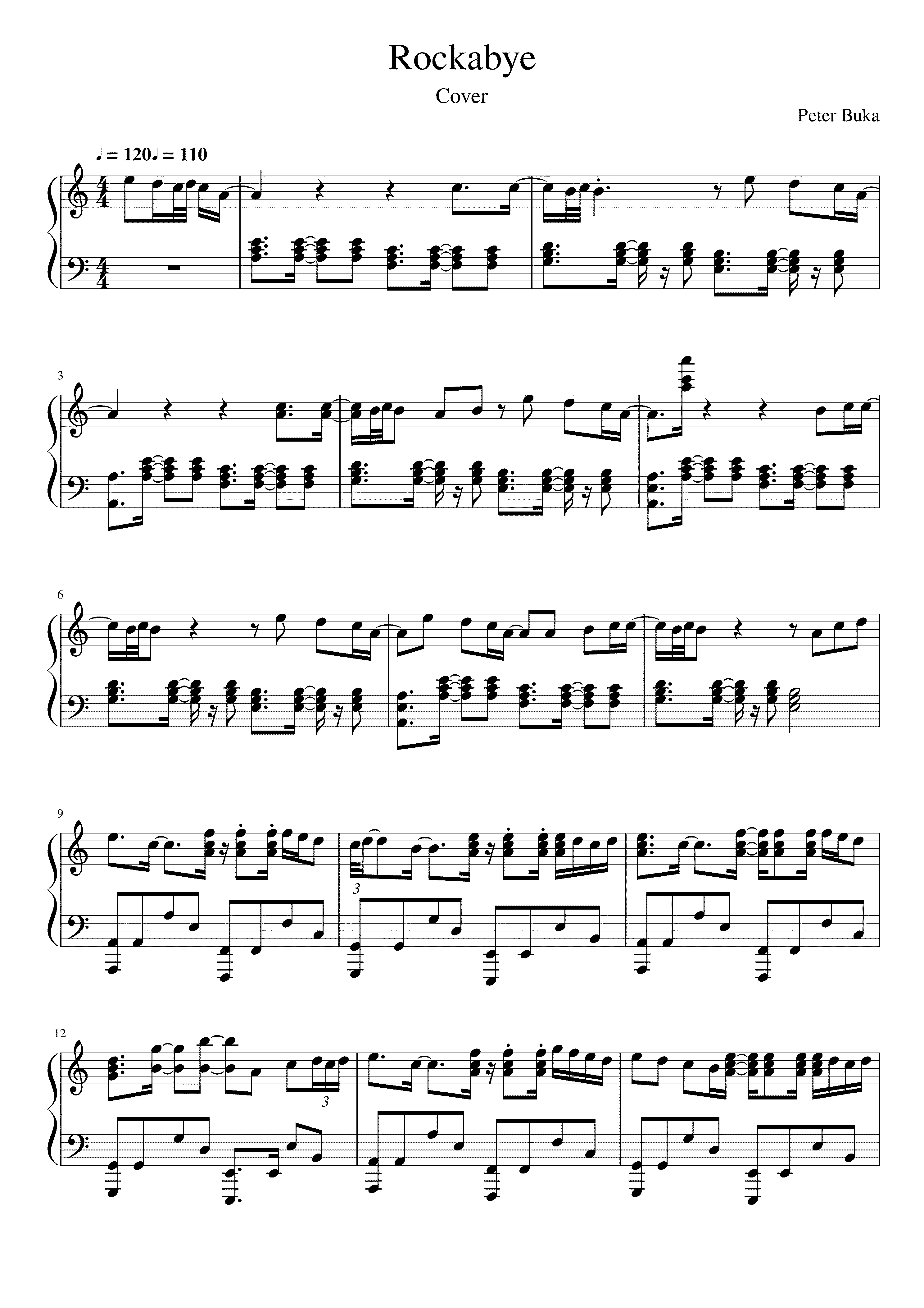 Partitura Rockabye