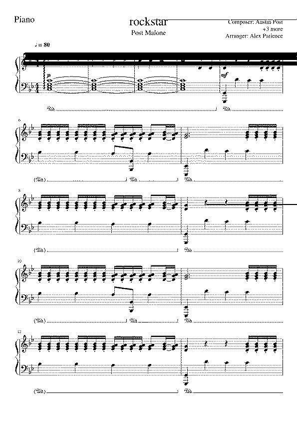 Partitura Rockstar Post Malone