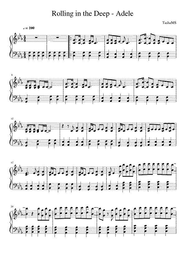 Partitura Rolling In The Deep