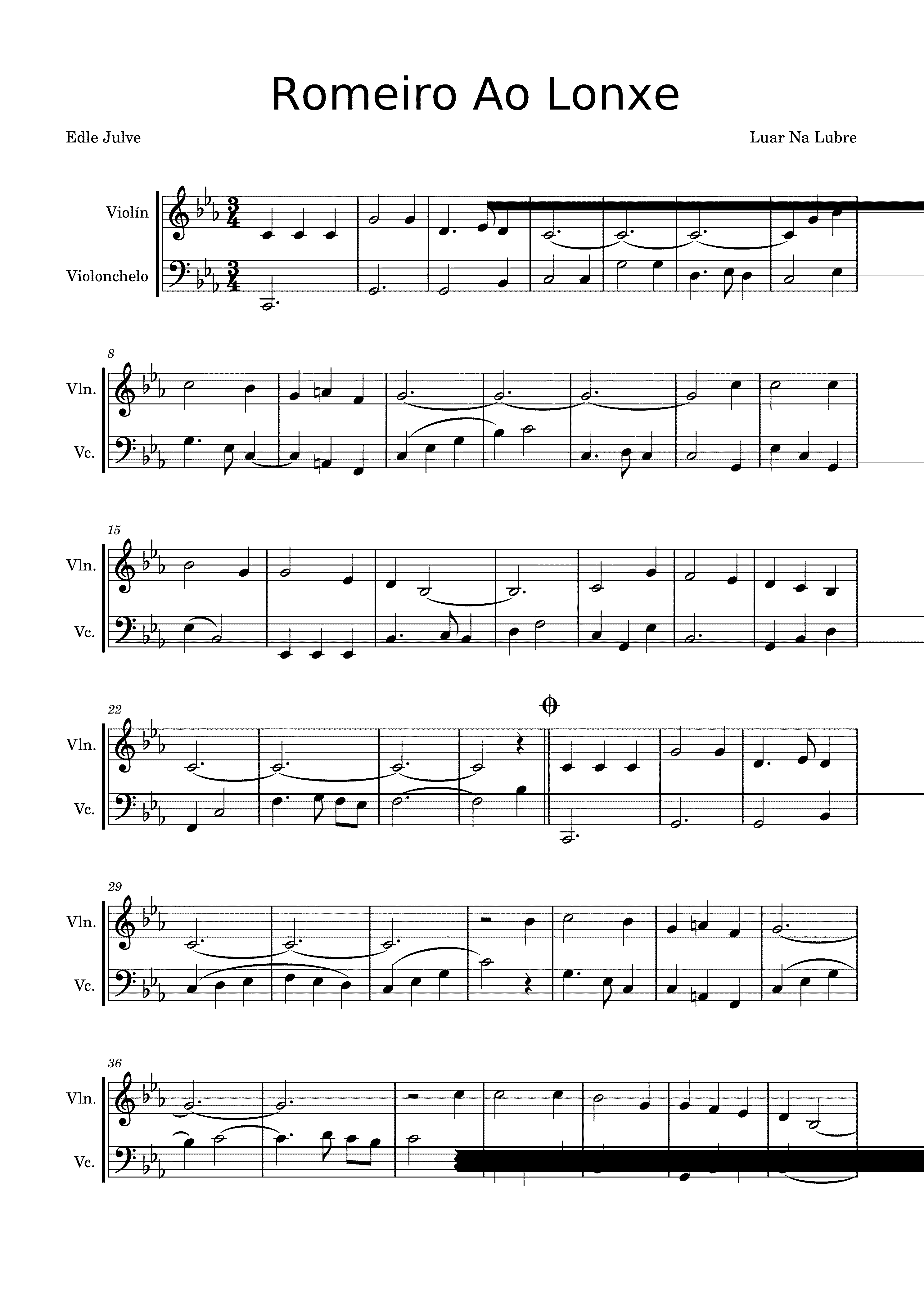Partitura Romeiro Ao Lonxe