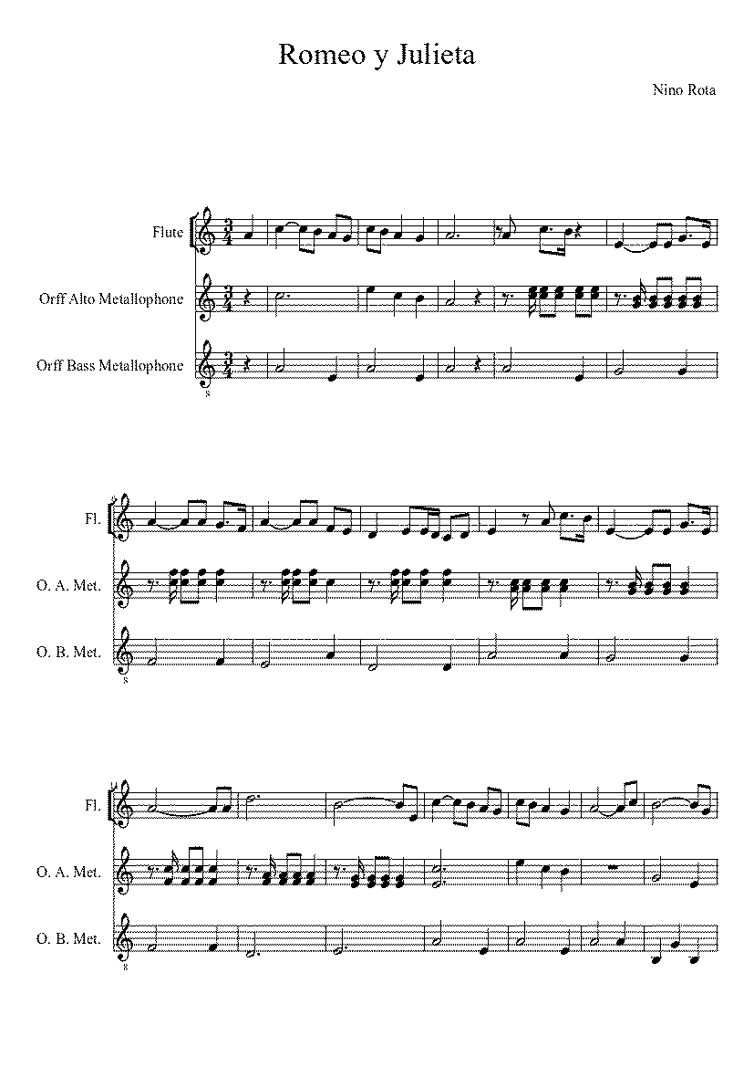 Partitura Romeo y Julieta