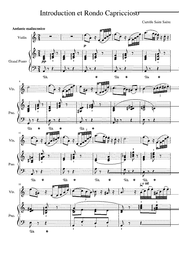 Partitura Rondo Capriccioso Saint Saens