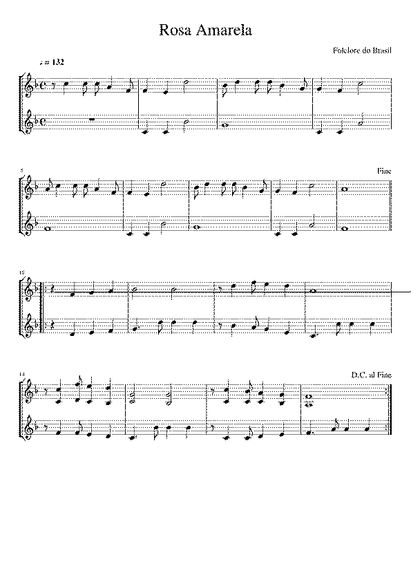 Partitura Rosa Amarela