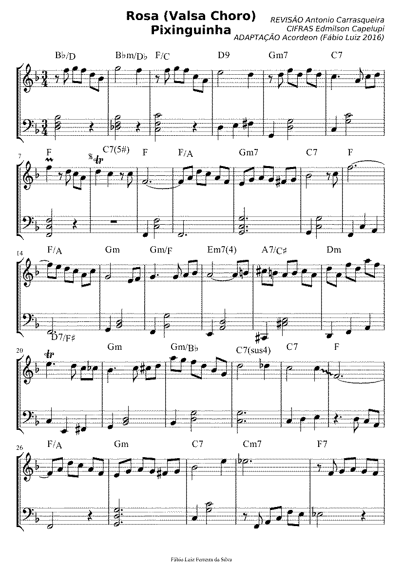 Partitura Rosa Pixinguinha