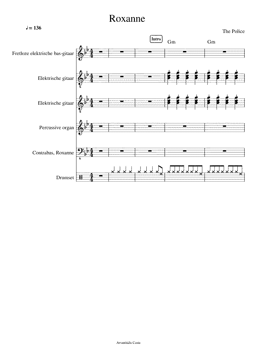 Partitura Roxanne The Police