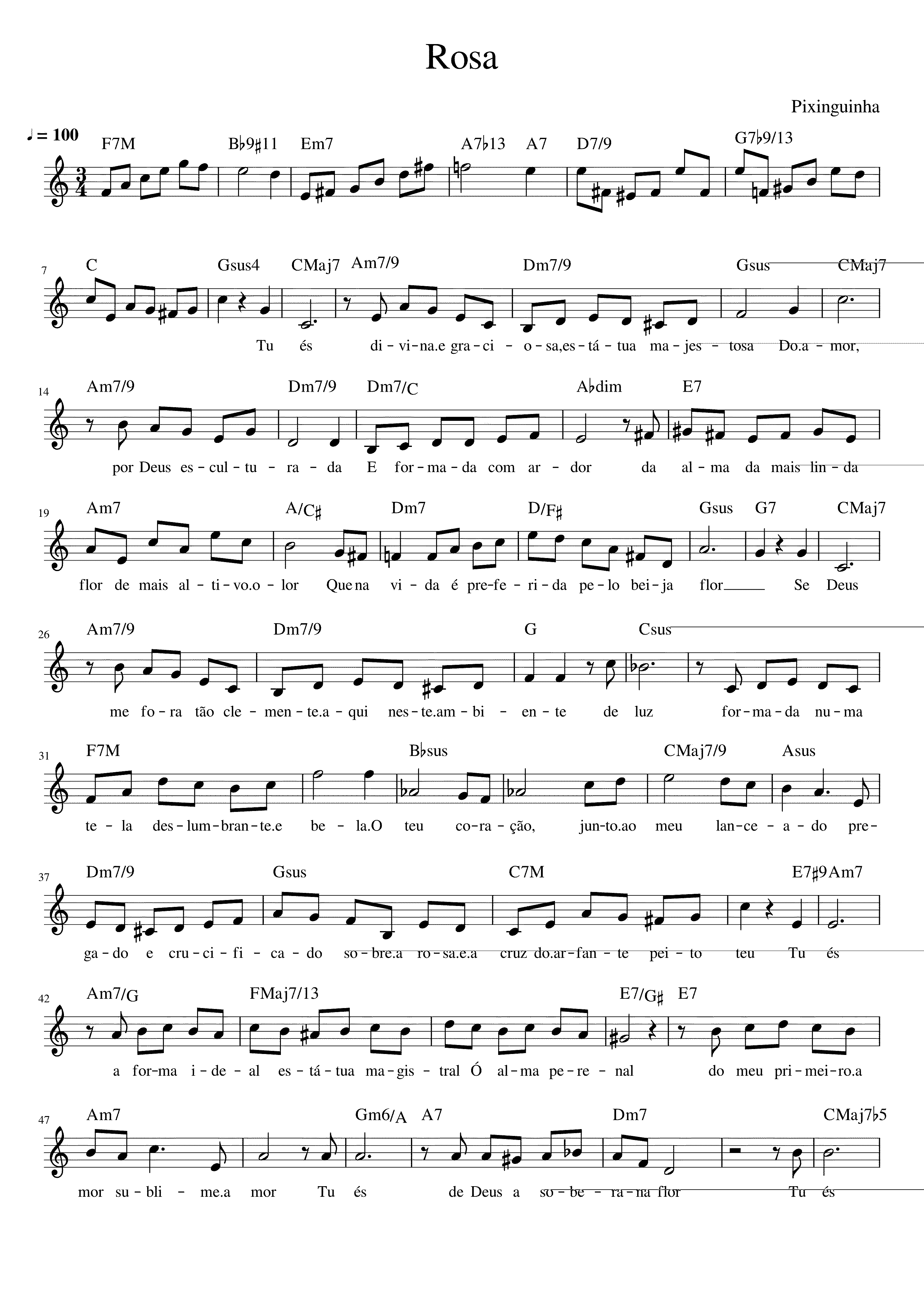 Partitura Sabor de Amor