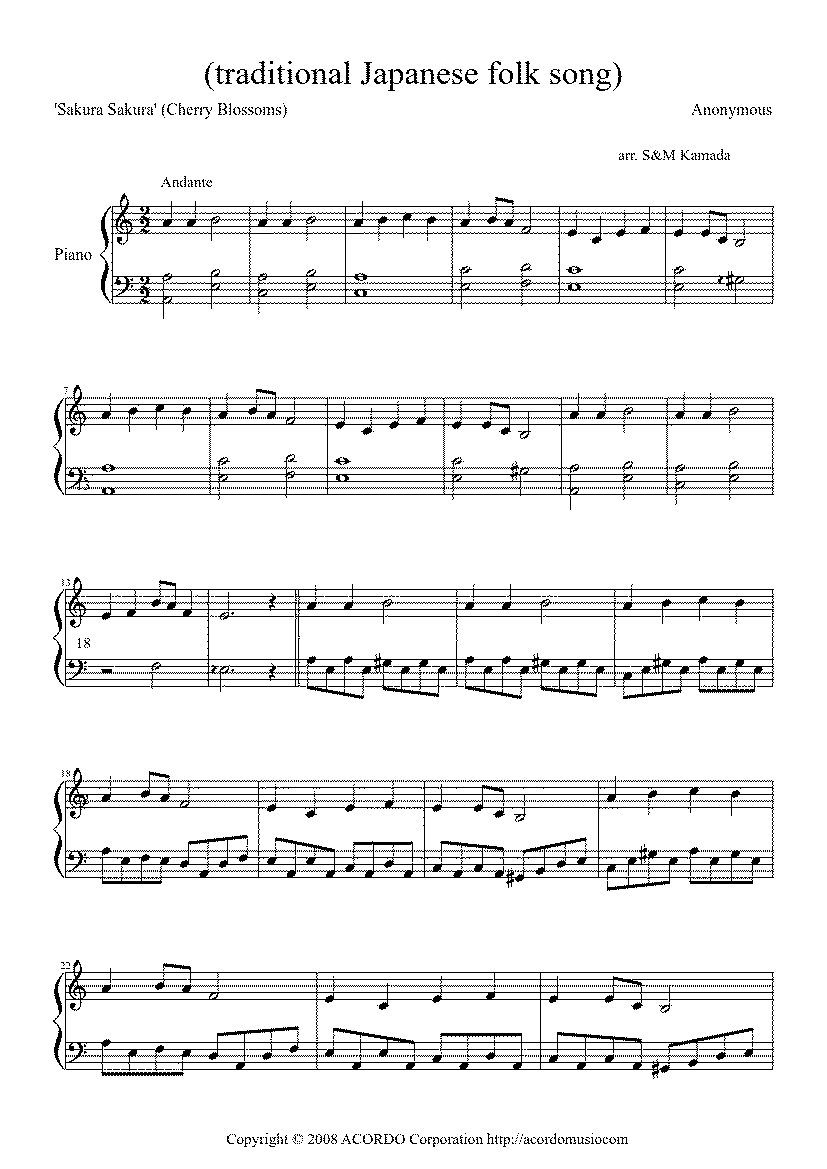 Partitura Sakura