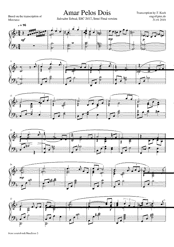 Partitura Salvador Sobral