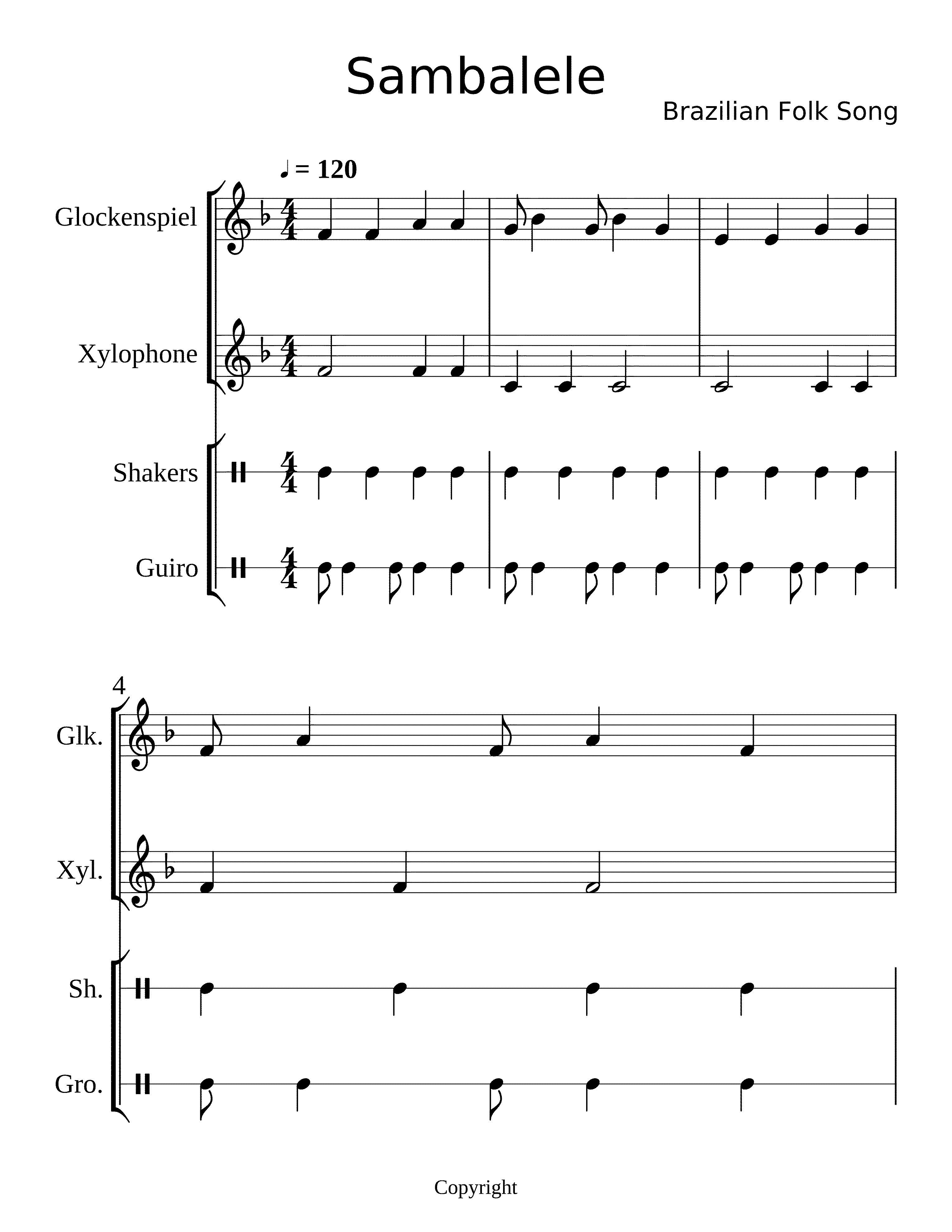 Partitura Samba Lele
