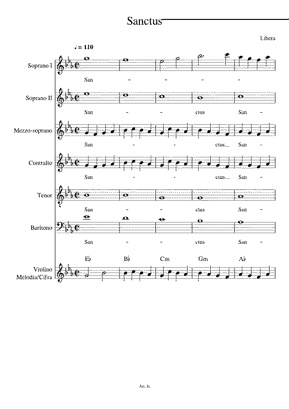Partitura Sanctus Libera