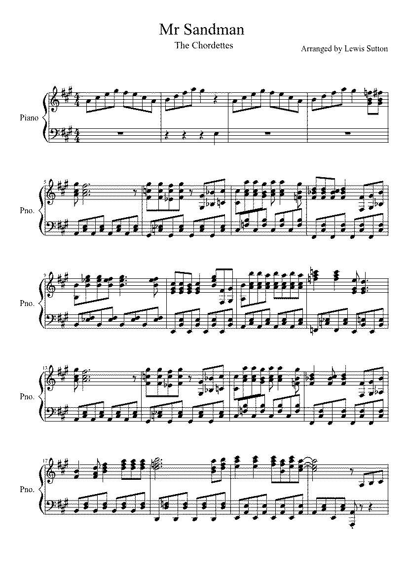 Partitura Sandman