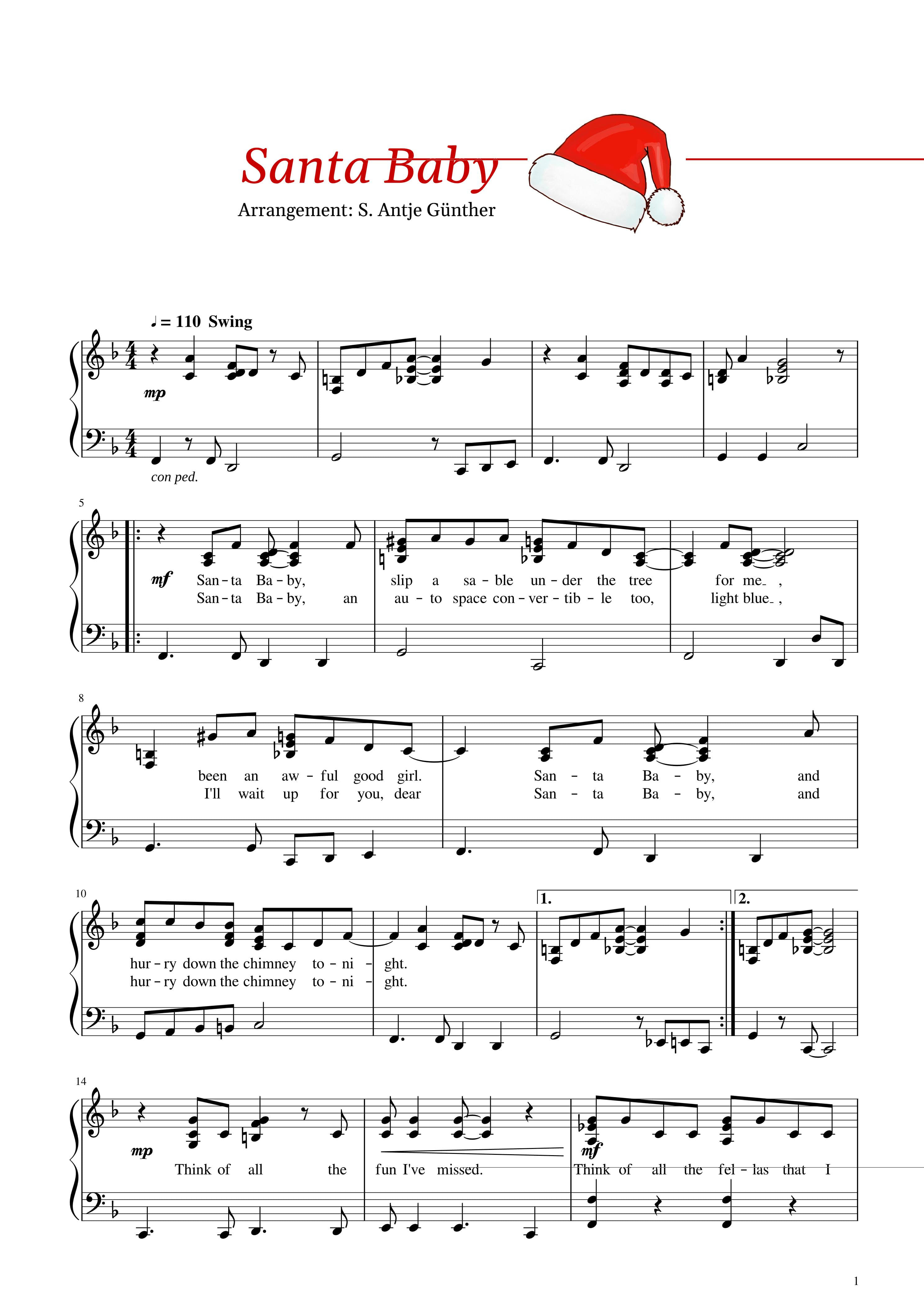 Partitura Santa Baby