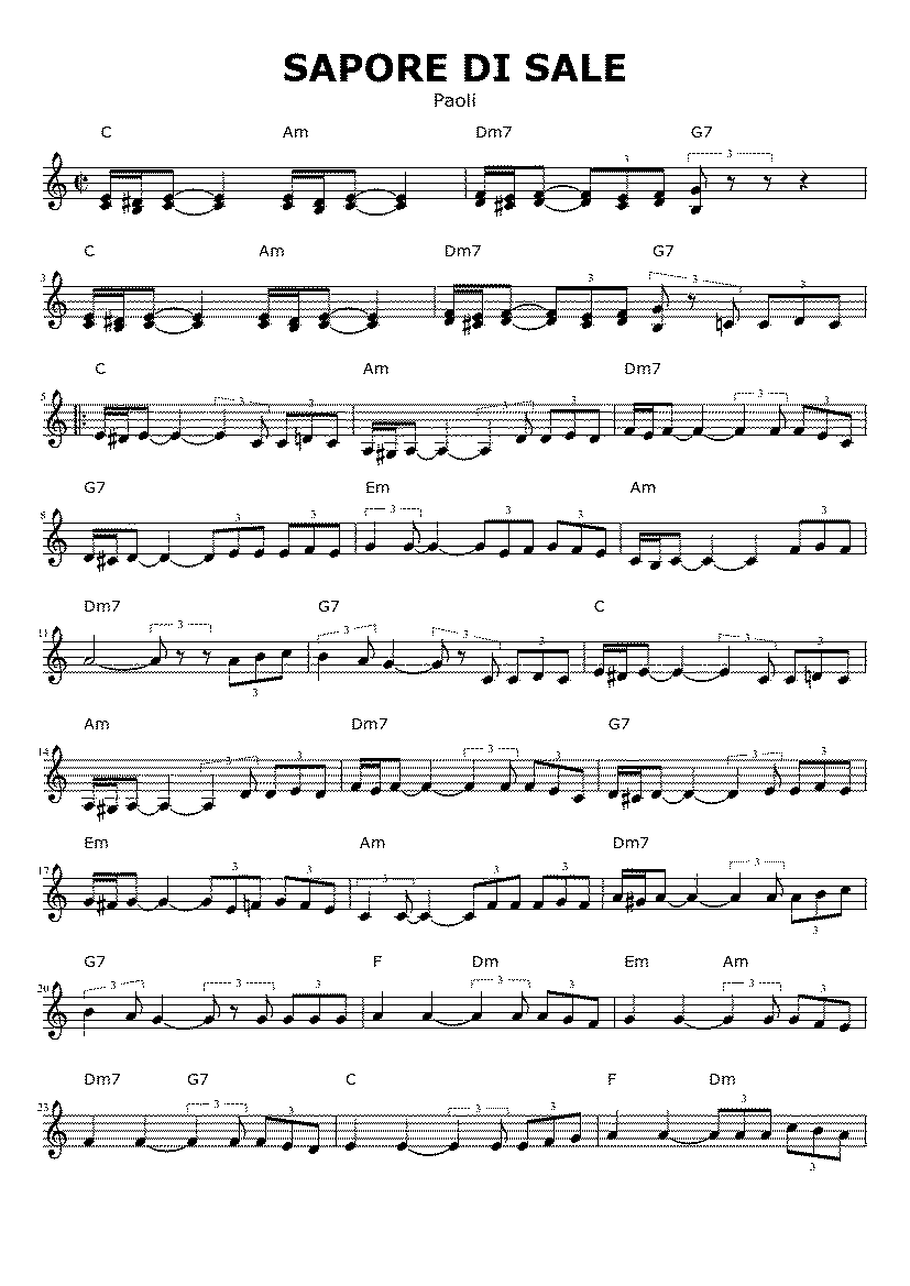 Partitura Sapore Di Sale