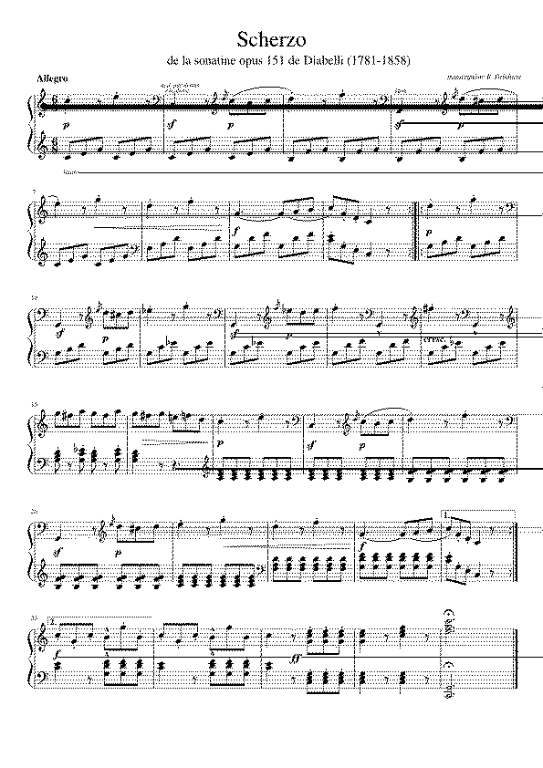 Partitura Scherzo Diabelli